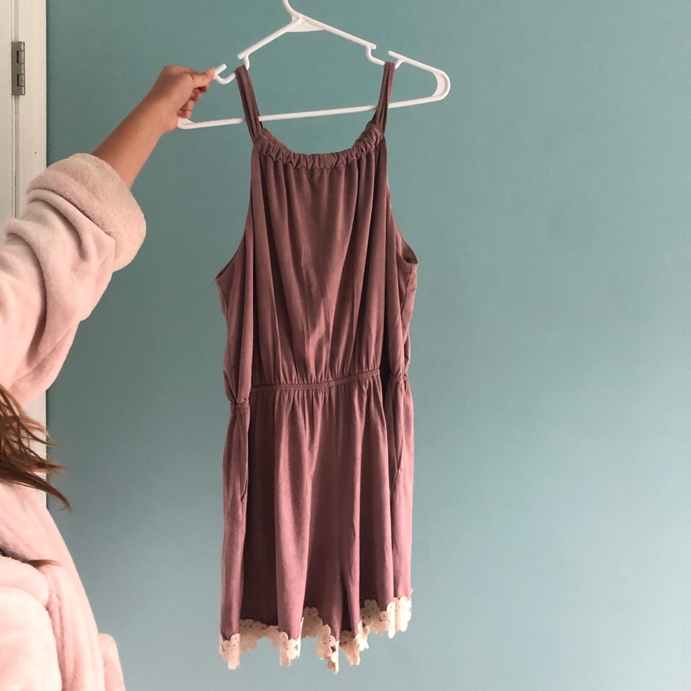 Velvet light purple Altar’d State romper.